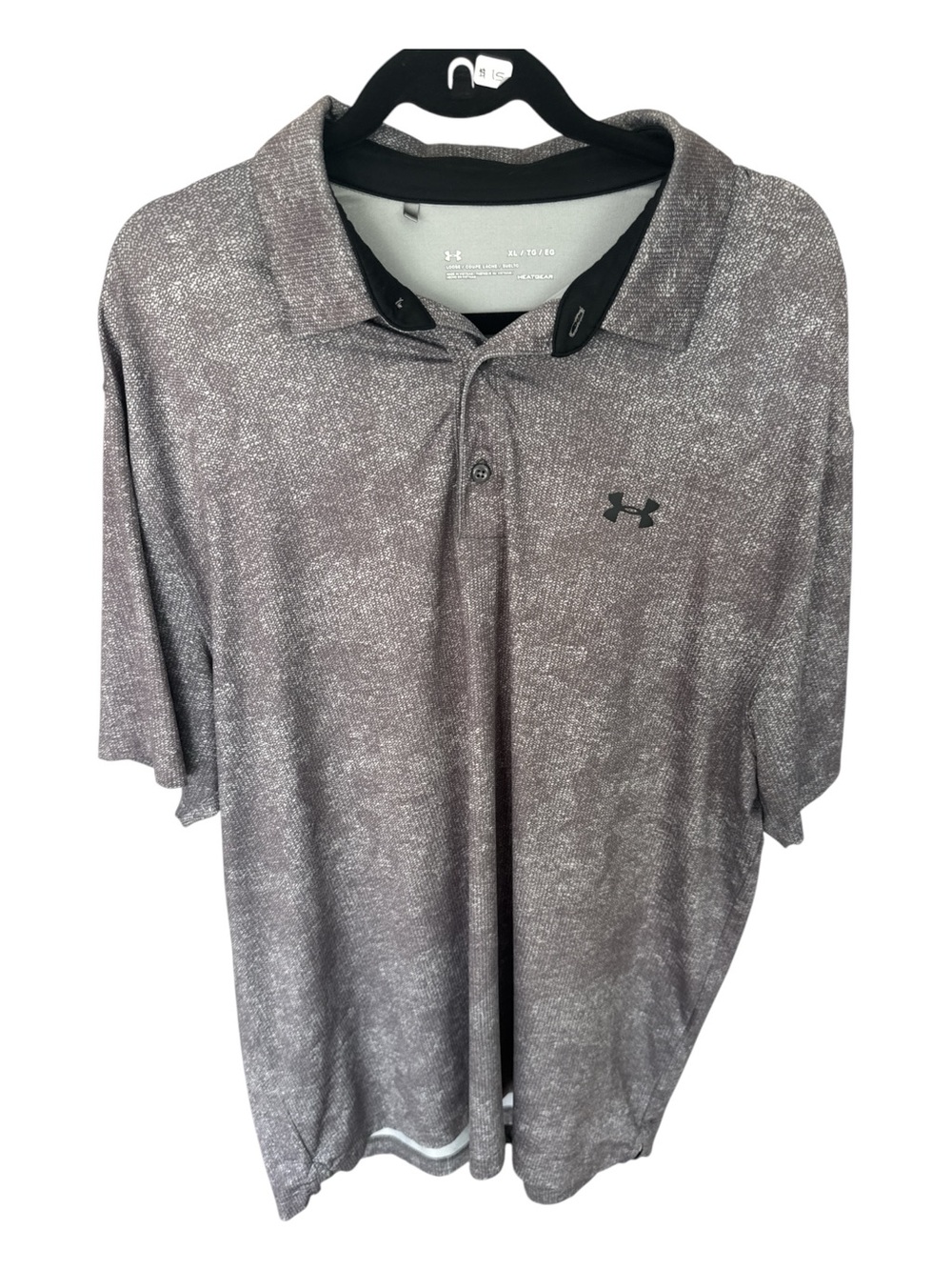 Under Armour Heather Gray Polo with Black Collar